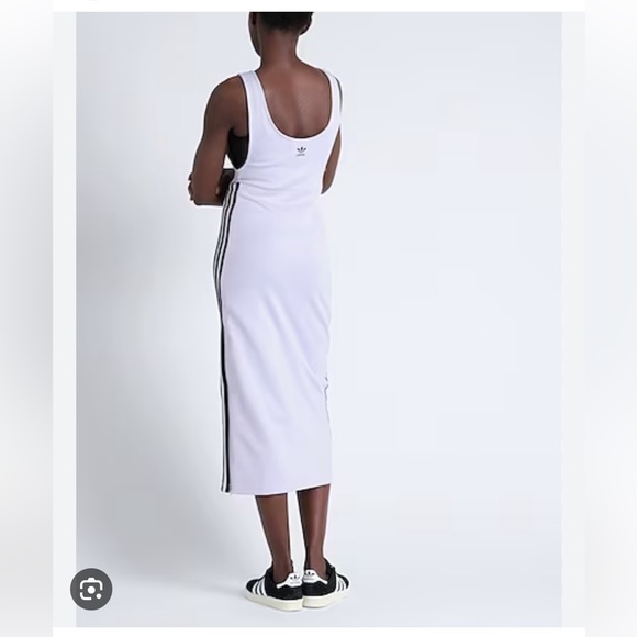 Adidas Original Long Skirt/Apron style dress, three stripes, L, lavender, NWT - Picture 5 of 6